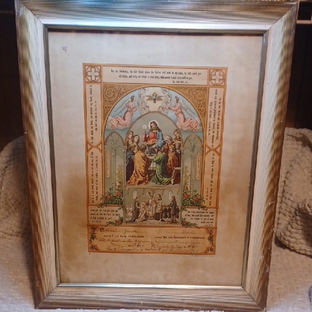 Vintage Communion Certificate